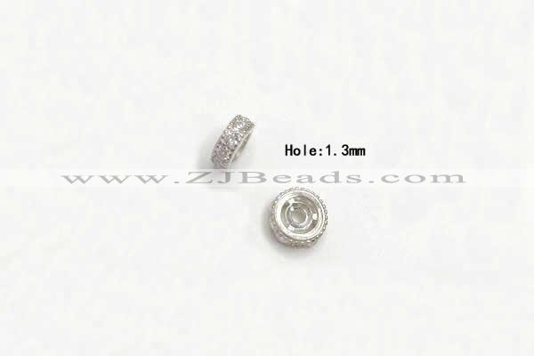 Silv100 2.3*6mm Cubic Zirconia Micro Pave 925 Sterling Silver Rhodium Plated