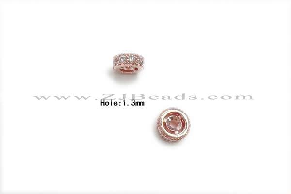 Silv103 2.3*6mm Cubic Zirconia Micro Pave 925 Sterling Silver Rose Gold Plated