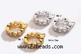 Silv106 10*12mm Cubic Zirconia Micro Pave 925 Sterling Silver Clasp Plated