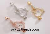 Silv109 14.5*34.5mm Cubic Zirconia Micro Pave 925 Sterling Silver Clasp Plated