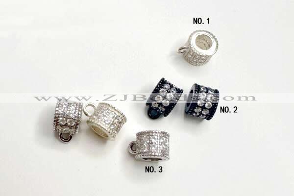 Silv116 5.4*7.4mm Cubic Zirconia Micro Pave 925 Sterling Silver Pendant Plated