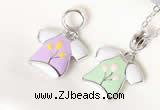 Silv130 14*20mm 925 Sterling Silver Clothes Pendant Enamel Plated
