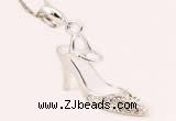 Silv136 21*28mm 925 Sterling Silver Shoes Pendant Enamel Plated