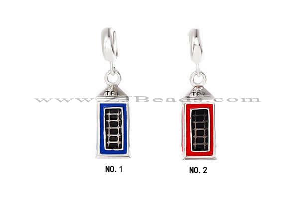 Silv144 6.5*22.4mm 925 Sterling Silver Pendant Enamel Plated