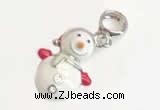 Silv150 11.3*23mm 925 Sterling Silver Snowman Pendant Enamel Plated