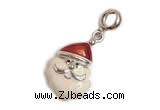 Silv152 11*26mm 925 Sterling Silver Santa Claus Pendant Enamel Plated