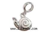 Silv160 10.8*16.5mm 925 Sterling Silver Snail Pendant Enamel Plated