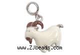 Silv168 17.3*23.2mm 925 Sterling Silver Sheep Pendant Enamel Plated