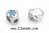 Silv171 10*11.5mm 925 Sterling Silver Beads Enamel Plated