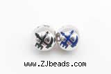 Silv172 10.6*11.8mm 925 Sterling Silver Beads Enamel Plated