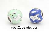 Silv177 11*12mm 925 Sterling Silver Beads Enamel Plated