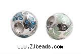 Silv178 11*12mm 925 Sterling Silver Beads Enamel Plated