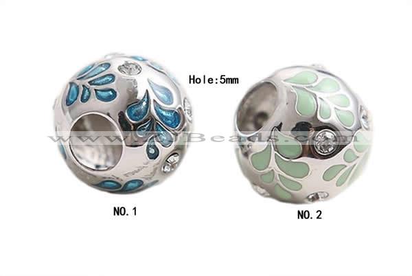 Silv178 11*12mm 925 Sterling Silver Beads Enamel Plated