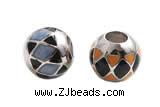 Silv179 11*12mm 925 Sterling Silver Beads Enamel Plated