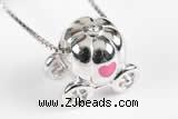 Silv183 12*13.5mm 925 Sterling Silver Beads Enamel Plated