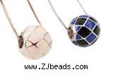 Silv185 11*12mm 925 Sterling Silver Beads Enamel Plated