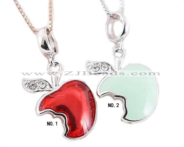 Silv187 11.3*22.5mm 925 Sterling Silver Pendant Enamel Plated