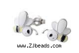 Silv197 9.8*9.8mm 925 Sterling Silver Stud Earrings Enamel Plated