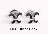 Silv199 7.2*8.1mm 925 Sterling Silver Stud Earrings Enamel Plated