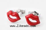 Silv201 6.5*9mm 925 Sterling Silver Stud Earrings Enamel Plated