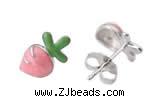 Silv203 7*11mm 925 Sterling Silver Stud Earrings Enamel Plated