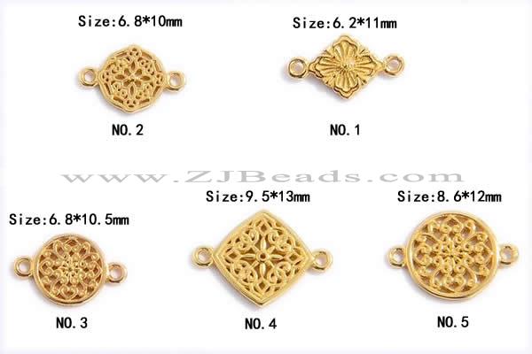 Silv53 6.8*10mm – 8.6*12mm 925 sterling silver connector gold plated