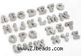 Silv61 3*9mm – 9*10mm 925 sterling silver letter clasp pave zirconia