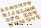 Silv62 3*9mm – 9*10mm 925 sterling silver letter clasp pave zirconia gold plated