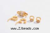 Silv84 7*9mm – 7.8*18mm Cubic Zirconia Micro Pave 925 Sterling Silver Clasp Gold Plated