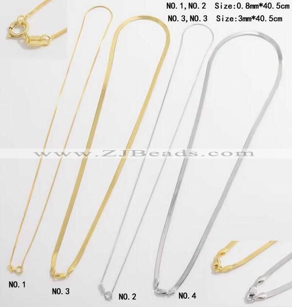 Silv96 0.8mm*40.5cm - 3mm*40.5cm 925 Sterling Necklace Chain Plated