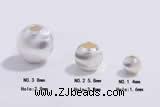 Silv18 4mm, 5.8mm, 8mm Thread Round Beads 925 Sterling Silver Plated