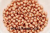 Silv26 2mm, 2.5mm, 3mm, 4mm 925 Sterling Silver Beads Rose Gold Plated