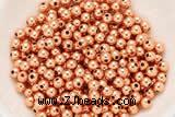 Silv27 5mm, 6mm, 8mm, 10mm 925 Sterling Silver Beads Rose Gold Plated