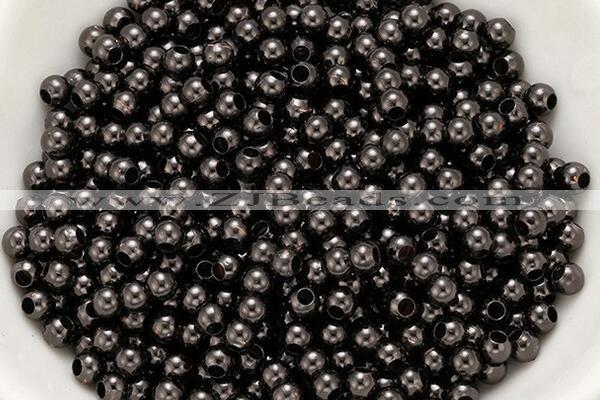 Silv28 2mm, 2.5mm, 3mm, 4mm 925 Sterling Silver Beads Gunmetal Plated
