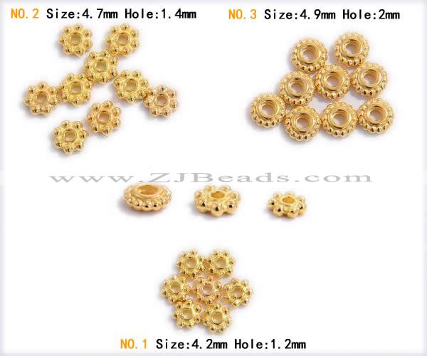 Silv30 4.2mm, 4.7mm, 4.9mm 925 Sterling Silver Spacer Beads plated