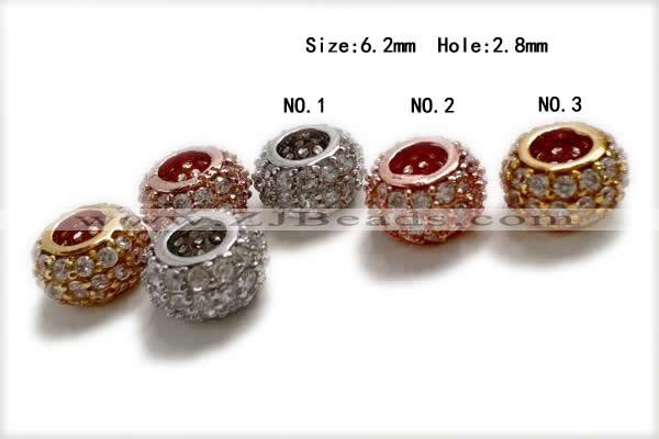Silv32 6.2mm 925 Sterling Silver Rondelle Beads plated