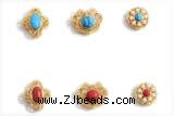 Silv42 9*9mm – 10.5*12.5mm 925 Sterling Silver Gold Plated