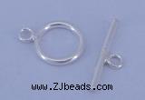 SSC01 5pcs 8mm donut 925 sterling silver toggle clasps