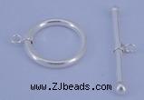 SSC07 5pcs 22mm donut 925 sterling silver toggle clasps