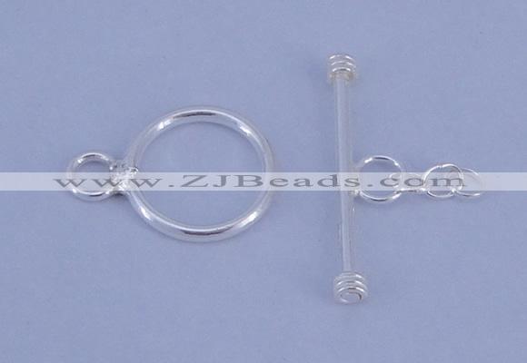 SSC08 5pcs 10mm donut 925 sterling silver toggle clasps