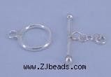 SSC09 5pcs 12mm donut 925 sterling silver toggle clasps