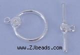 SSC12 5pcs 14mm donut 925 sterling silver toggle clasps