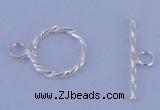 SSC17 5pcs 8.5mm donut 925 sterling silver toggle clasps