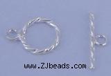 SSC17 5pcs 8.5mm donut 925 sterling silver toggle clasps