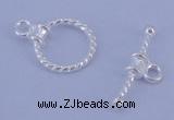 SSC18 5pcs 10mm donut 925 sterling silver toggle clasps