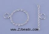 SSC20 5pcs 12mm donut 925 sterling silver toggle clasps