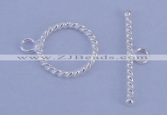 SSC21 5pcs 14.5mm donut 925 sterling silver toggle clasps