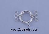 SSC212 5pcs three-strand 14.5mm sterling silver spring rings clasps