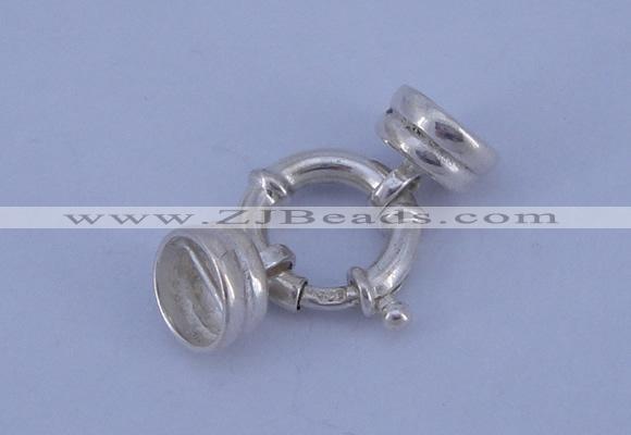 SSC215 5pcs 14.5mm sterling silver spring rings clasps