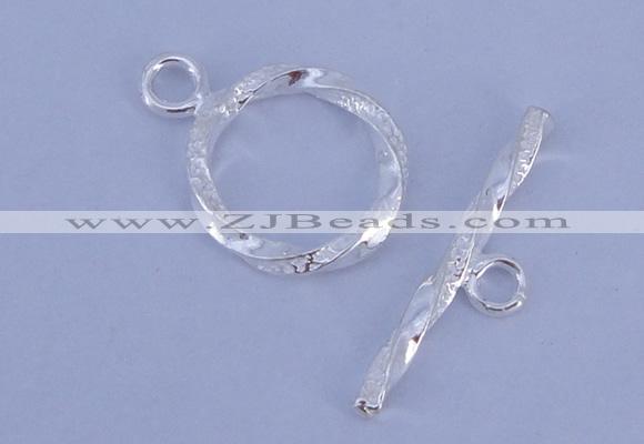 SSC24 5pcs 16mm donut 925 sterling silver toggle clasps